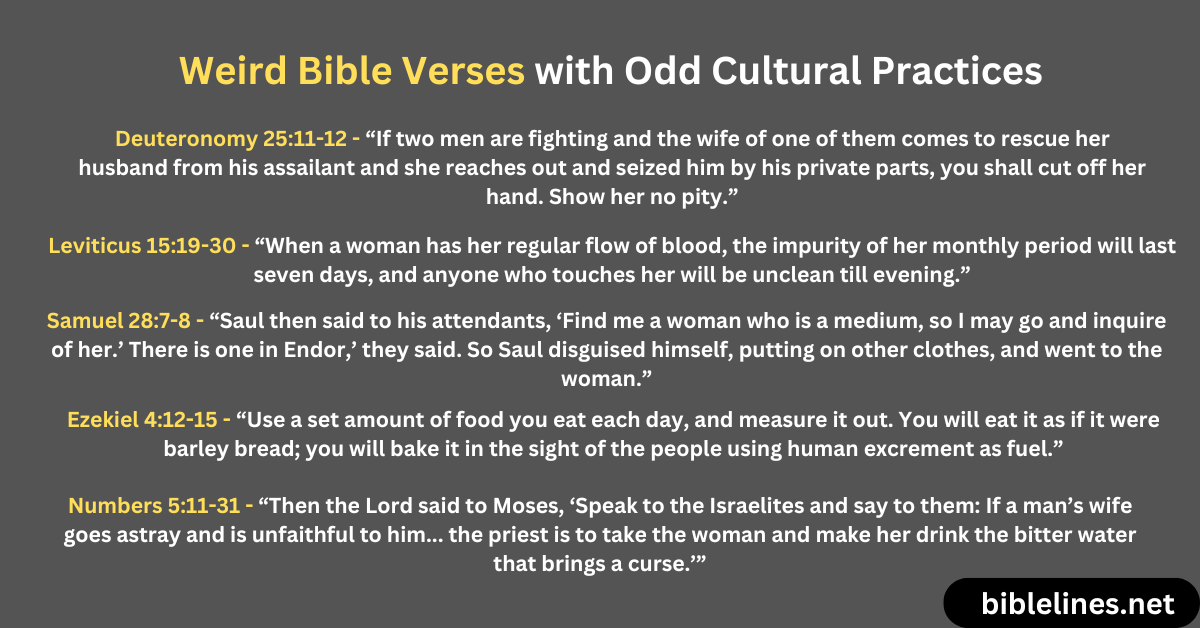 Weird Bible Verses with Odd Cultural Practices